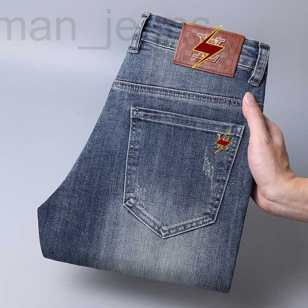

men's jeans designer luxury european brand jeans for men in autumn and winter slim leggings casual nostalgic men's goods 2rzs, Blue