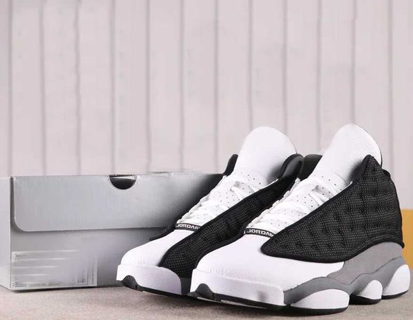

13 black flint mens basketball shoes 13s black/university red-flint grey-white outdoor sports sneakers dj5982-060 with box us7-13
