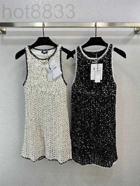 

basic & casual dresses designer summer new celebrity style heavy industry sequin butterfly knitted sling dress for women 0nzw, Black;gray