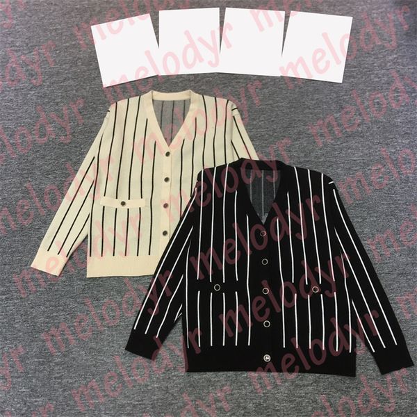 

autumn winter knitted coats letter print v neck sweater outdoor keep warm women long sleeve cardigan knitwear, White;black