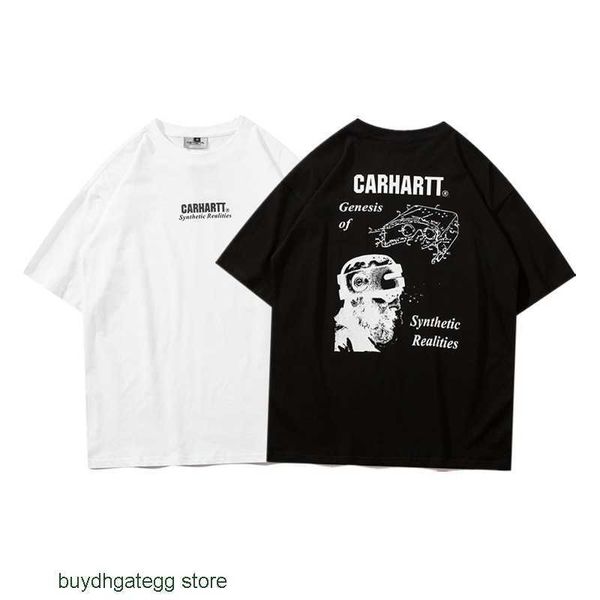 

0nrc fashion men's and women's t-shirt tooling brand carhart new trendy spring/summer 2023 printed lovers handsome round neck shor, White;black