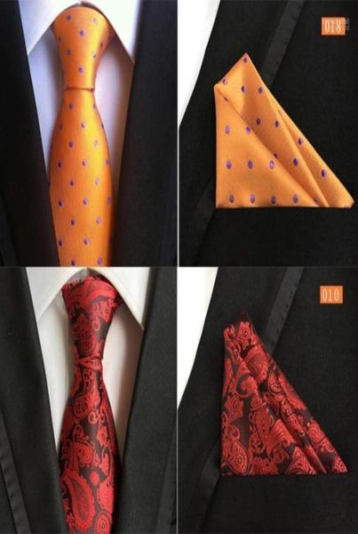 

bow ties ricnais fashion 8cm handkerchief tie set bule red paisley striped silk necktie for men business weddiong formal neck enek3782672, Black;gray