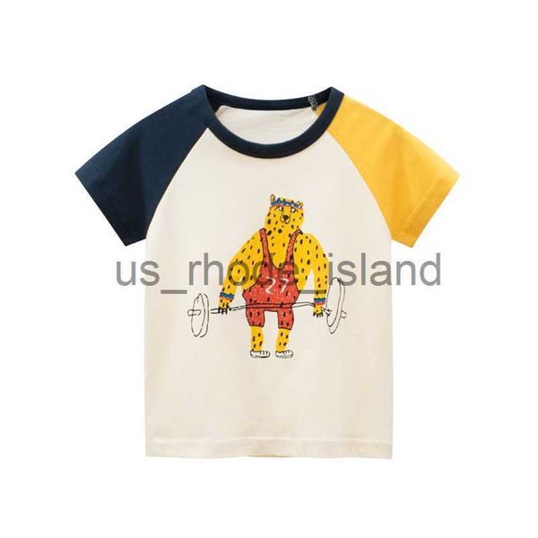 

t-shirts 2-8t toddler kid baby boys clothes summer cotton infant short sleeve t shirt fashion cute tee boys tshrit outfits x0628, Blue