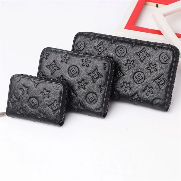 

fashion flowers designer zipper wallets luxurys men women leather bags classic letters coin purse original box plaid card holder m60017, Red;black