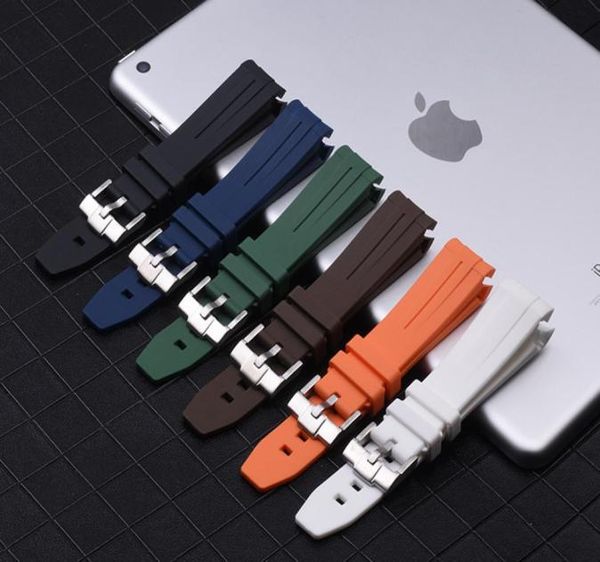 

hight quality for brand 16610 rubber watch band straps with stainless steel buckle 20mm waterproof sports men039s watchband4756818, Black;brown