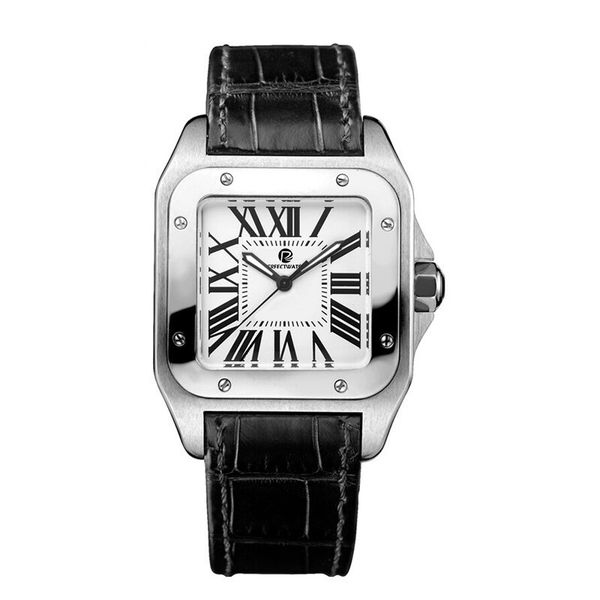 

designer fashion men's watch leisure sports quartz watch 361l precision steel case appearance fine sapphire glass deep waterproof, Slivery;brown