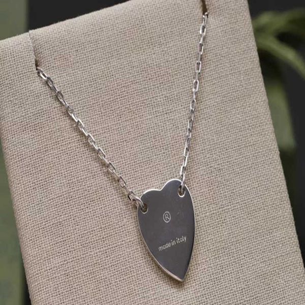 

silver stereoscopic love double necklace female valentine's day gift
