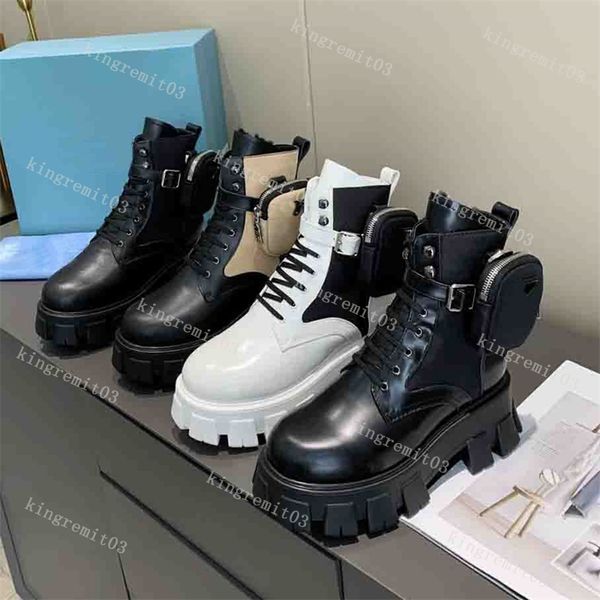 

designer boots monolith loafer shoes martin military brand shoes half ankle inspired with bag womens mans combat leathe boot knight, Black
