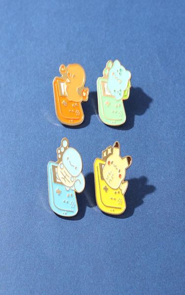 

cartoon cute anime game console enamel brooch animal color alloy pins punk badge accessories woman jewelry gift for friends4026935, Blue