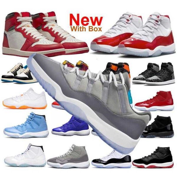 

low cement grey 11s cherry 11 basketball shoes lost and found 1s with box men women panda olive palomino royal reimagined satin bred celtics