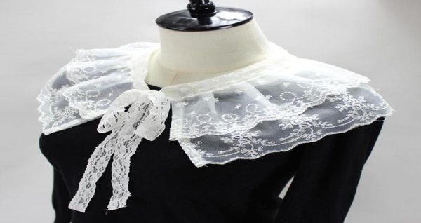 

bow ties 2022 jaderic fashion false collar 2 layers lace necktietie necklace jewelry fake3800195, Black;gray