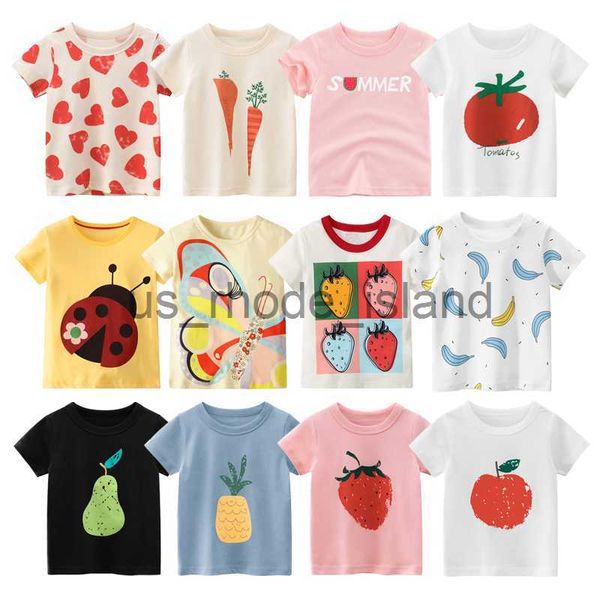 

t-shirts hh girls t shirt summer cartoon baby girl t-shirt kids clothes cotton short sleeve t-shirts children's clothing for teens x062, Blue