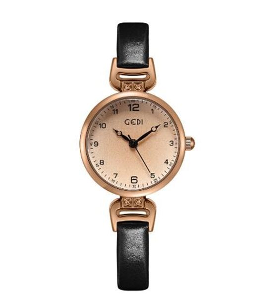 

2023 retro style circular small plate, thin belt, minimalist temperament, women's student belt, quartz waterproof watch, Slivery;golden