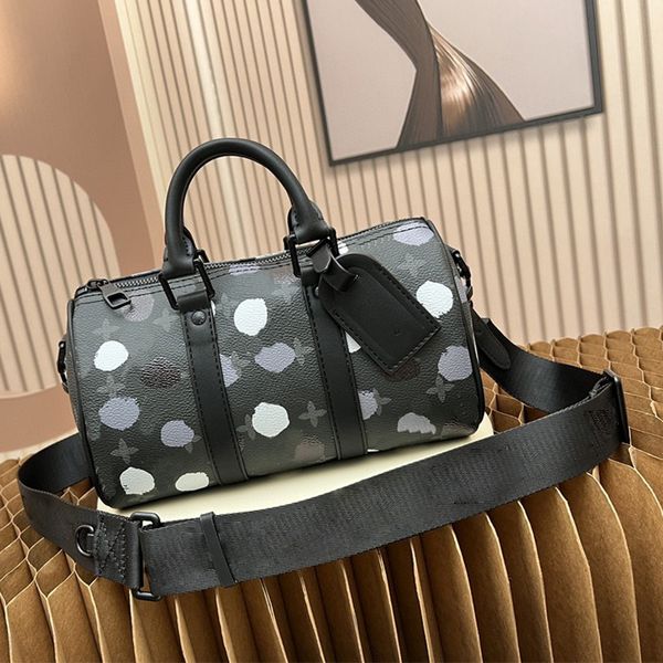 

designer bags for men and women large capacity portable bucket bag vintage printed shoulder bag stylish leather pillow bag #46687