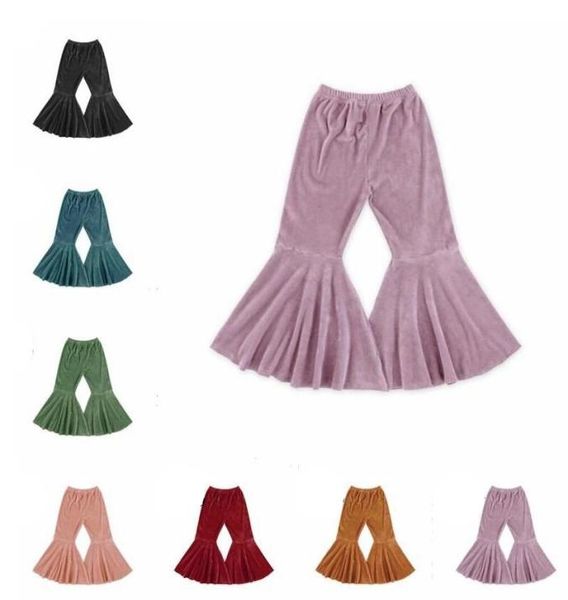 

girls pants kids solid flare pants slim long pants baby wide leg pant elastic skinny street trousers baby clothing zyy2791384208, Blue