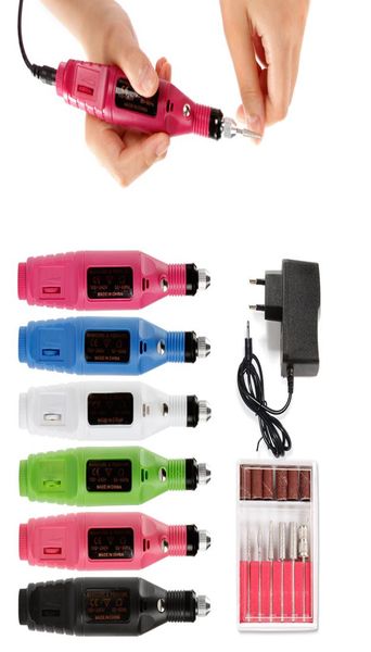

nail electric apparatus for manicure milling drill bit set pedicure machine euus plug gel remover nail polishing cutters kit5392839, Silver