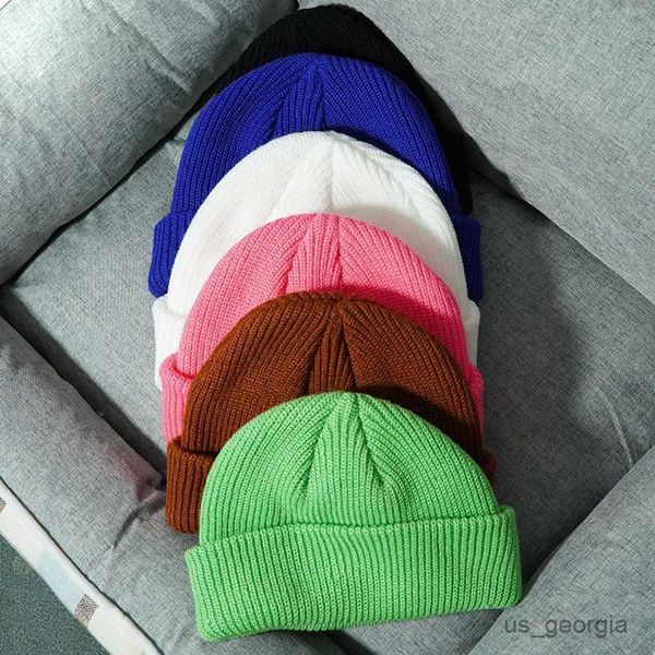 

caps new winter hat for women men knitted solid beanies thick warm ladies wool hat female beanie hats r230628, Blue;gray