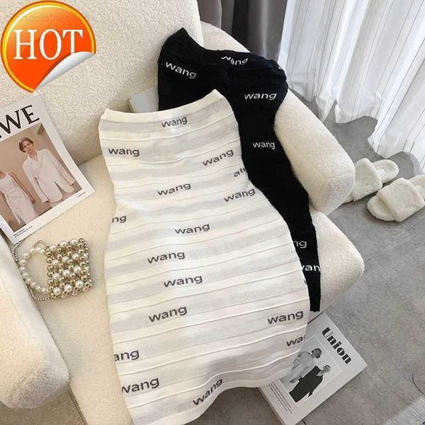 

women dresses fashion aw slim classic pattern silm 23ss wang dresses summer womens clothing simple, Black;gray