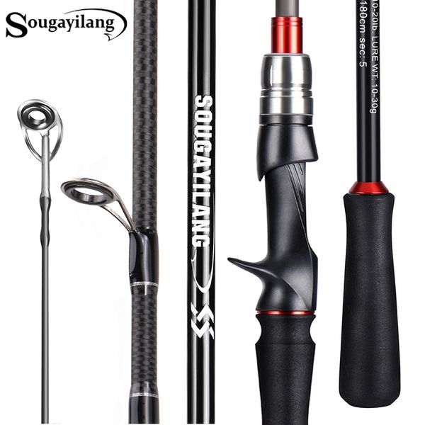 

spinning rods sougayilang fishing rod 1.8/2..1m spinning/casting rod power m carbon rod pole 5/6 sections travel fishing pole fishing tackle