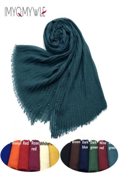 

solid color scarf women poncho shawl head hijab spring autumn winter scarves crinkle cotton hair scarfs girl wn131 bandanas5290514, Blue;gray