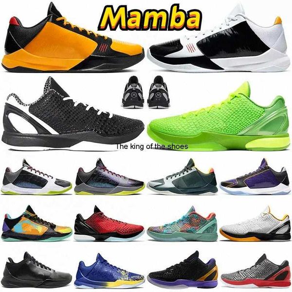 

mamba 6 protro grinch basketball shoes men mambacita bruce lee big stage chaos 5 rings metallic gold mens trainers sports outdoor sneakers, Black