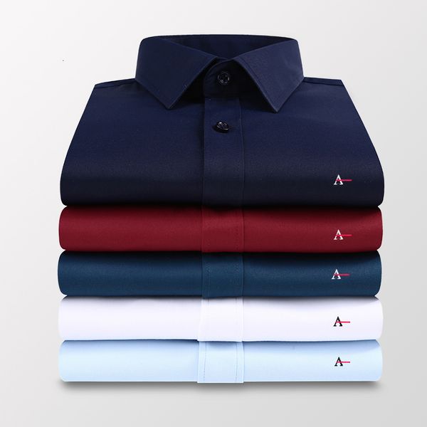 

men's dress shirts revased plus 5xl -8xl camisa cmen's slim solid color long-sleeved shirt business casual white shirt men's, White;black