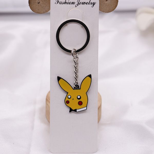 

keychains animation yellow elf character peripheral alloy key ring fixed hair, Blue