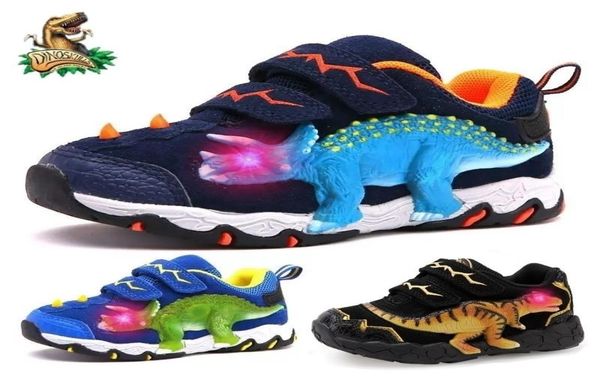 

dinoskulls 38 boys autumn winter shoes dinosaur led glowing sneakers children sports 3d trex kids genuine leather shoes 2011305479582, Black