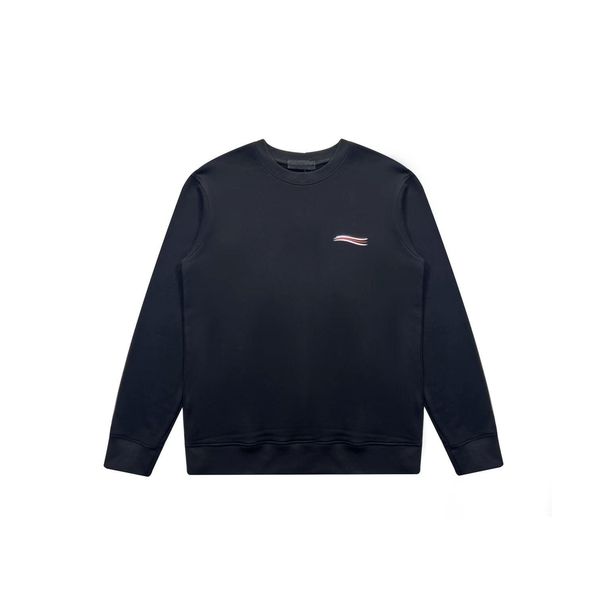 

men's hoodies classic wave before and after digital direct-jet printing sweater women's long-sleeved casual sweater, Black
