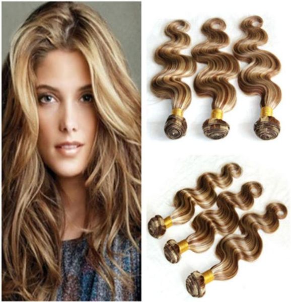 

8613 piano color brazilian virgin human hair weave bundles body wave 3pcs piano brown and blonde mixed color human hair wefts 10679895068, Black