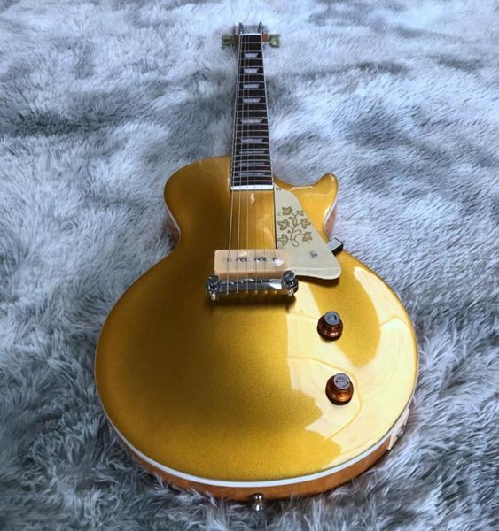 

new arrival gold dust paint one piece p90 pickups electric guitarchina custom shop made ems 22 fret5832752
