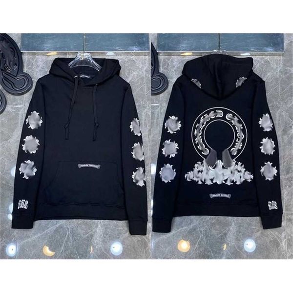 

fashion luxury men's jackets designer zipper sweatshirts heart horseshoe cross print brand ch hoodies women chromes coat casual pullove, Black