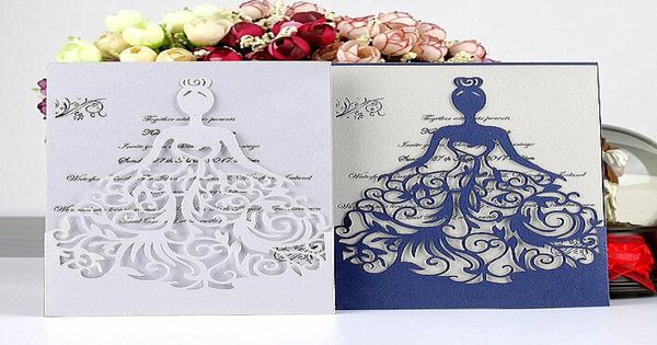 

bride girl greeting card wedding invitations card hollow bride invitations cards for wedding bridal invitation engagement invitati7169477, Black