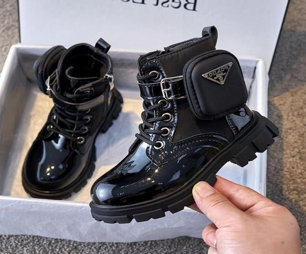 

boots girls 2021 winter autumn little princess single british style fashion children pockets short2282578, Black;grey