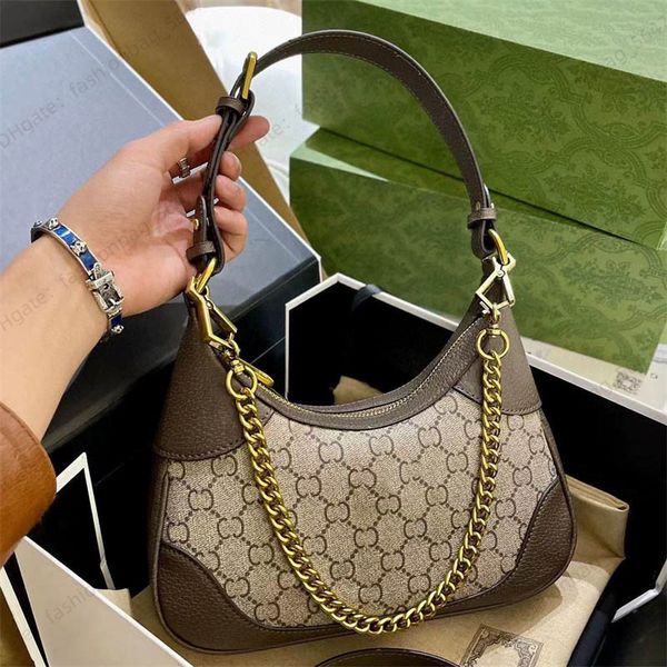 

women designer shoulder bag aphrodite chain handbags genuine leather luxury designers bag metal letter meniscus new lady armpit bag corss bo