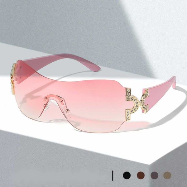 

new large frame spicy girl with frameless diamonds millennium internet red designer sunglasses brands for women men women's fashion gla, White;black