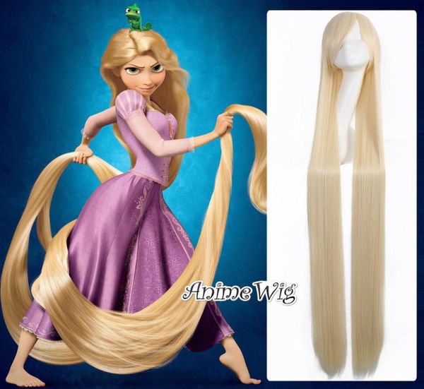

150cm anime enchanted rapunzel long light blonde straight basic wig bang cosplay7867135, Black;brown
