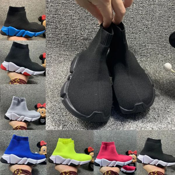 

with box kid speed runner sock for boy girl socks shoes child trainers teenage light and comfortable sneakers, Black