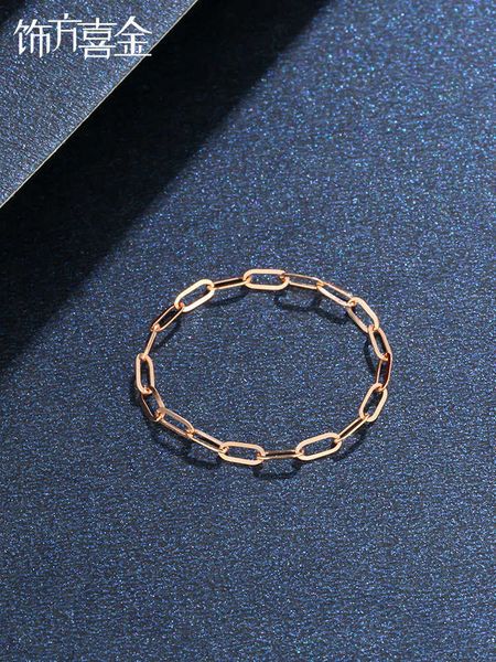 

designer new 18k gold chain ring women's carti big o-chain au750 rose colorful platinum soft tail, Silver