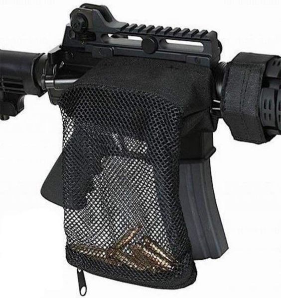 

tactical hunting brass catcher nylon mesh shell collector net bag with zippered bottom for painball quick unload1435354