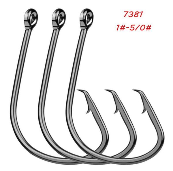 

6 sizes 150 7381 sport circle hook high carbon steel barbed hooks fishhooks asian carp fishing gear 200 pieces lot w49102965