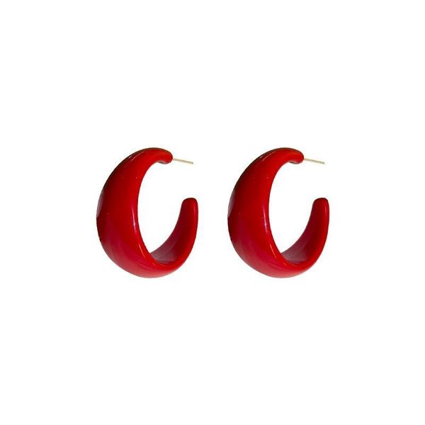 

trendy acrylic c shaped big round circle hoop earrings for women summer beach bohemia jewelry, Golden;silver