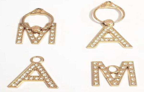 

letter 360 stand iphone case shell degree hook universal crystal rhinestone gold phone ring stand holder mobile phone grip ring 535739068