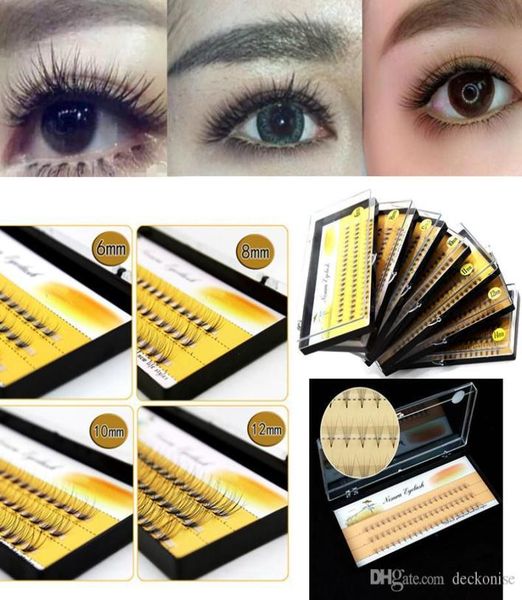 

fashion 10 roots 60pcs makeup individual cluster eye lashes natural long soft grafting fake false eyelashes3632374