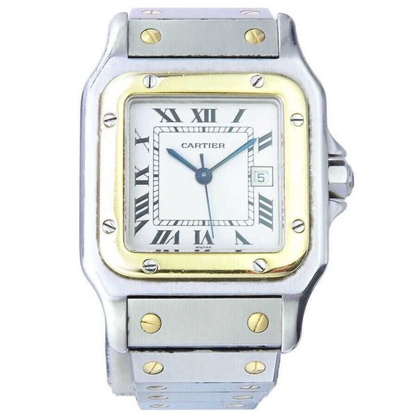 

luxury panthere watch for men santos wristwatches 9t5q es santos galbee stahl gold automatik, Slivery;golden