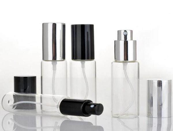 

30ml glass perfume bottles clear glass spray bottles 30 ml empty fragrance packaging bottle with black silver gold ca9530849