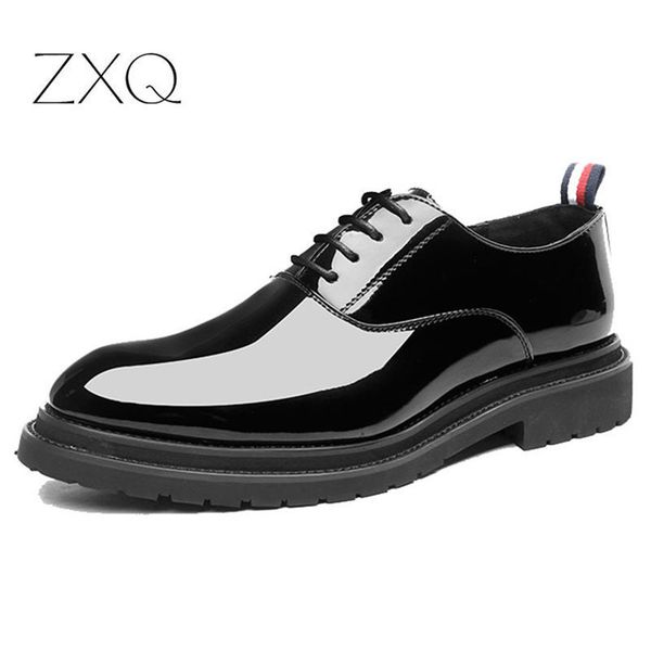 

dress shoes autumn men oxford patent leather black luxury business platform comfortable wedding footwear 230628