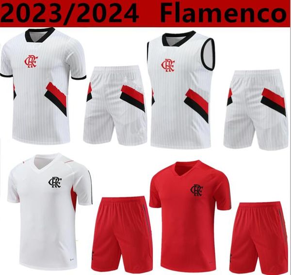 

cr flamenco football shirt flamenco 23 24 corinth flamenco football training sportswear corinth tank shorts 2023 2024 men set, Black