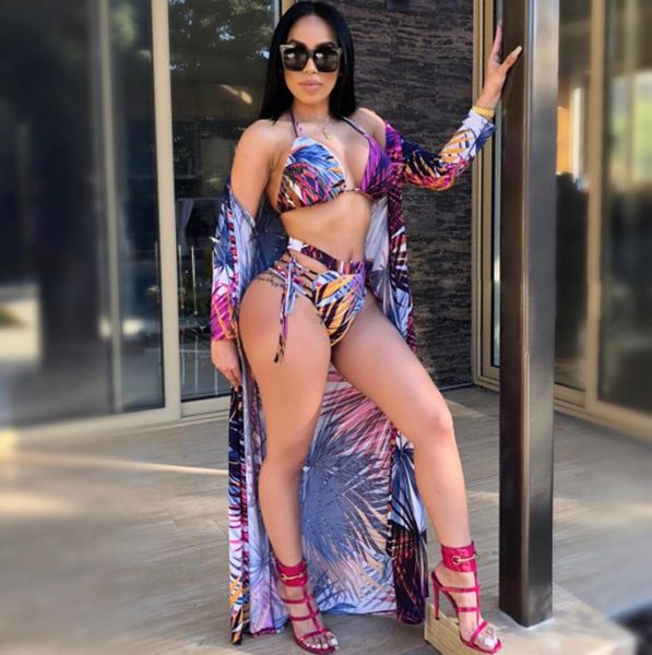 

women summer bikini with cover up swimwear bathing suit beach dress long sleeve 3911356