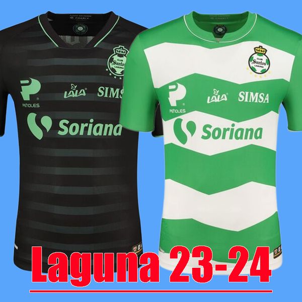 

23 24 santos laguna soccer jerseys 2023 2024 liga mx football shirt, Black;yellow